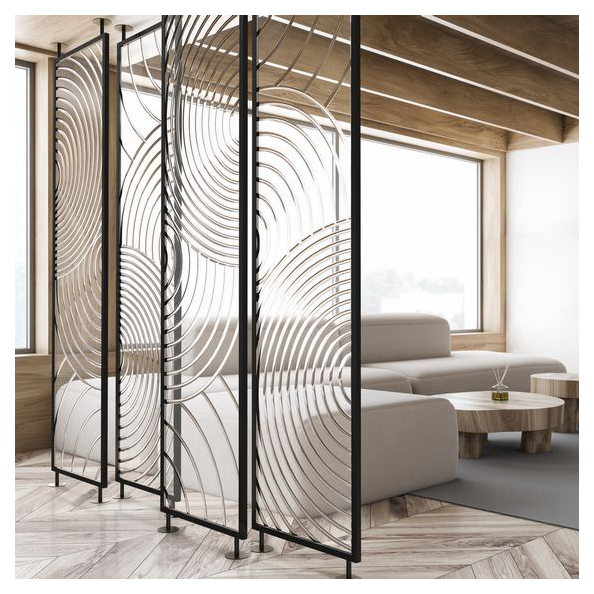 Factory Price 304 Pvd Coating Laser Cut Ss304 Shiny Golden Folding Room